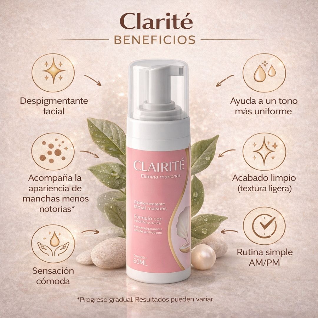 CLARITÉ DESPIGMENTANTE ACLARADOR — MEJORAR LA APARIENCIA DE MANCHAS — PLAN 30 DÍAS