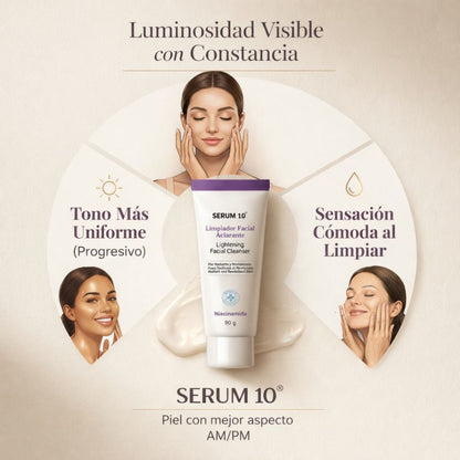 SERUM 10 - LIMPIADOR FACIAL EN CREMA CON NIACINAMIDA - PIEL MÁS LUMINOSA Y TONO MÁS UNIFORME CON CONSTANCIA