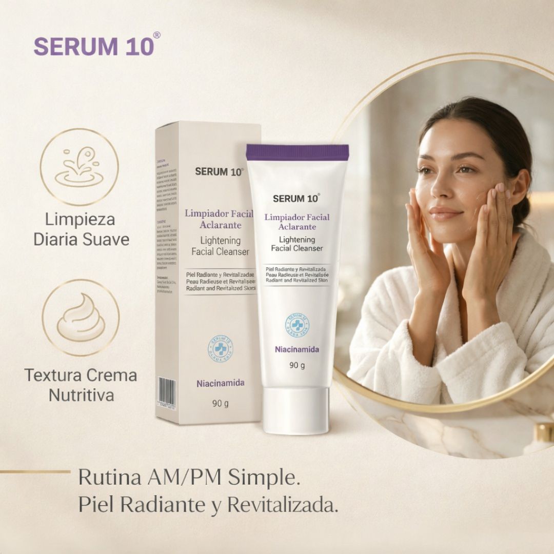 SERUM 10 - LIMPIADOR FACIAL EN CREMA CON NIACINAMIDA - PIEL MÁS LUMINOSA Y TONO MÁS UNIFORME CON CONSTANCIA